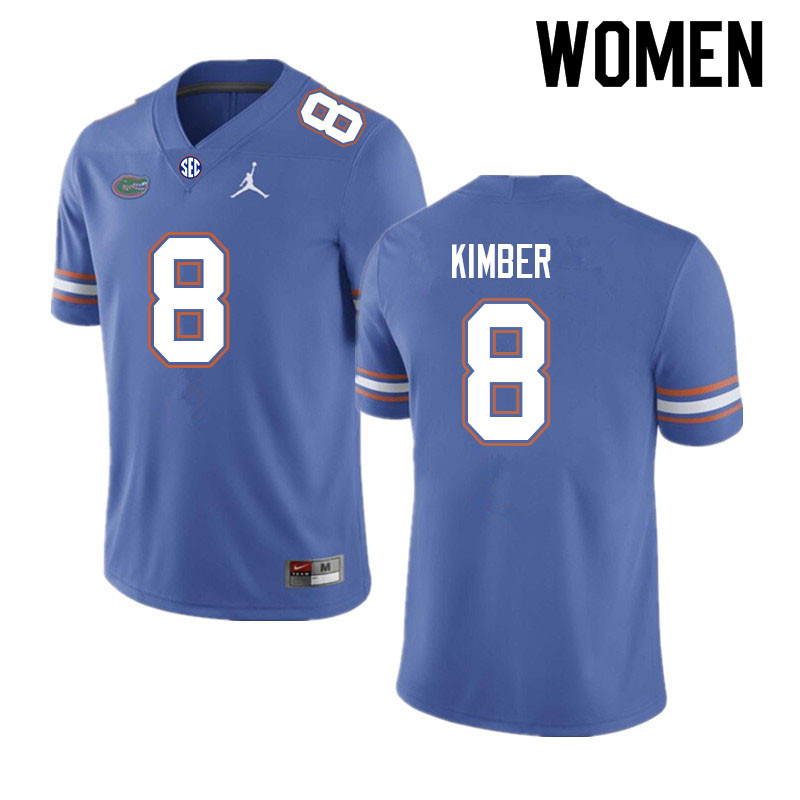 Women #8 Jalen Kimber Florida Gators College Football Jerseys Sale-Royal